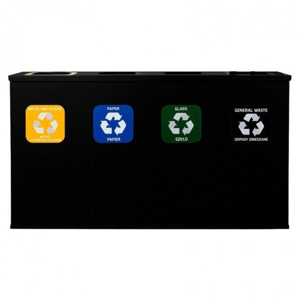 135A_A Stacja do segregacji EKO STATION 4 strumienie black&amp;black ( 4x60l )