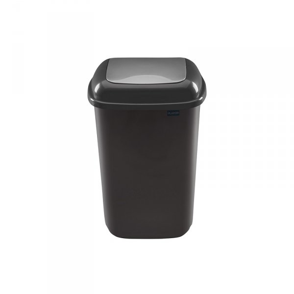 610-07 - Kosz na śmieci QUATRO 28L czarno srebrny
