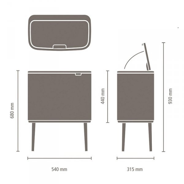 Kosz TOUCH BIN BO 36L Soft Grey