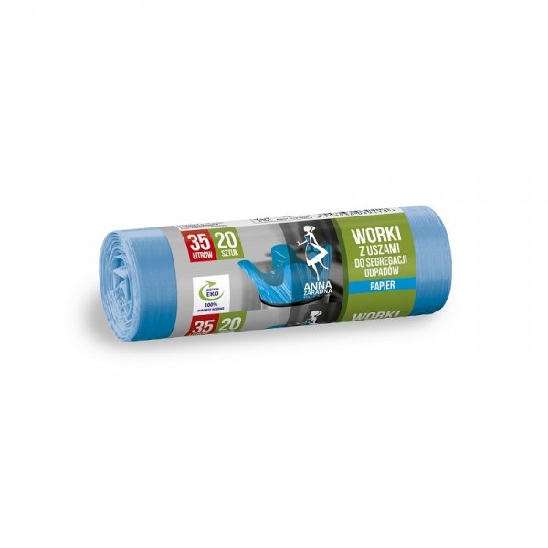 Worki na śmieci Anna Zaradna 35L (20) niebieskie PAPIER