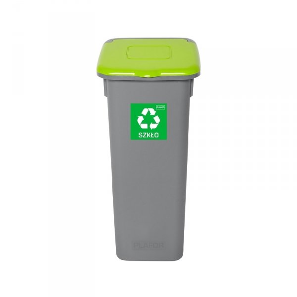 Kosz FLAP BIN 20L szary / pokrywa zielona / szkło 