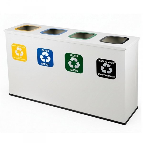 135E_E Stacja do segregacji EKO STATION 4 strumienie white&amp;white ( 4x60l )