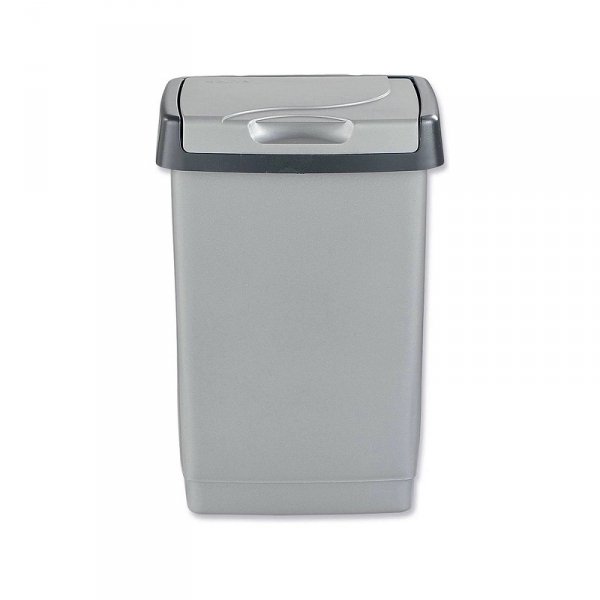 Kosz na śmieci Click-It Flap-Top 50L srebrny/grafit  