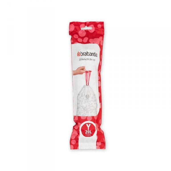 PerfectFit Bags - Worki na śmieci białe : rozmiar &quot;Y&quot; 20l (20szt)