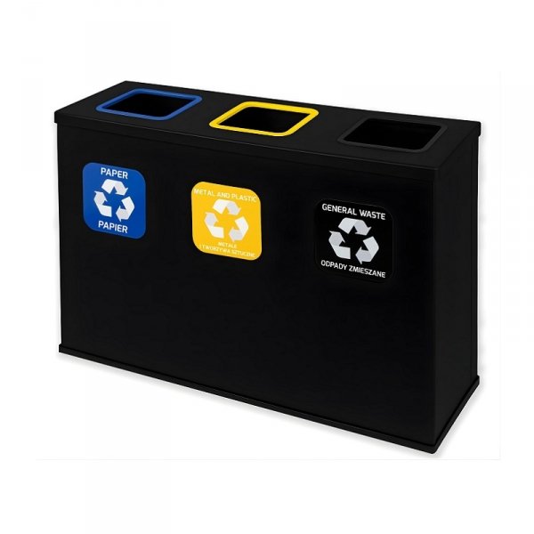 134A_A - Stacja do segregacji EKO STATION 3 strumienie black&amp;black ( 3x60l ) 