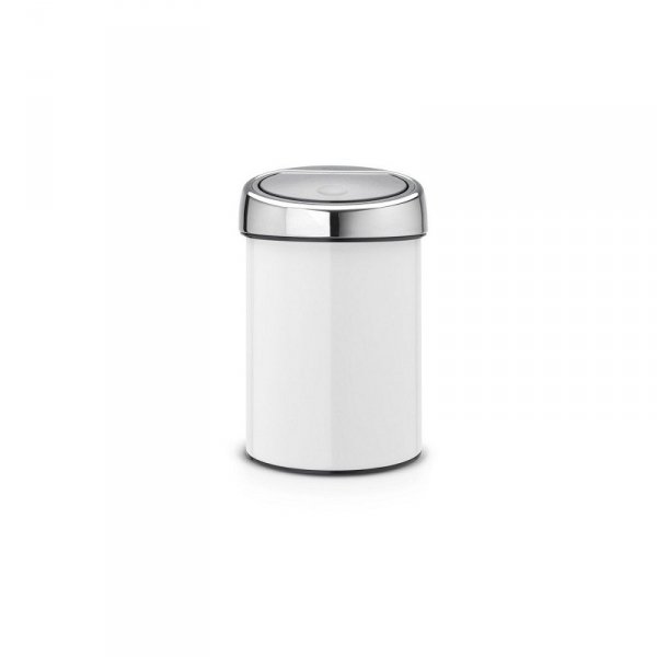 Kosz naścienny TOUCH BIN 3L White / Brilliant Steel