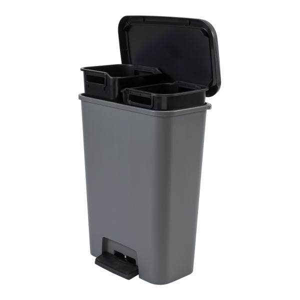 Kosz do segregacji śmieci COMPATTA 2x23L ciemno szary KIS