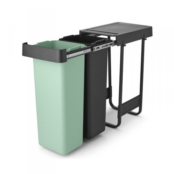 Kosz szafkowy Sort &amp; Go 2x30L Dark Grey &amp; Jade Green