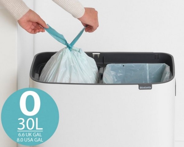 Kosz TOUCH BIN HI BO 2x30L White