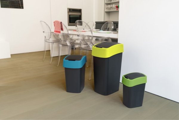 Kosz na śmieci Flip Bin 25L czarny/niebieski