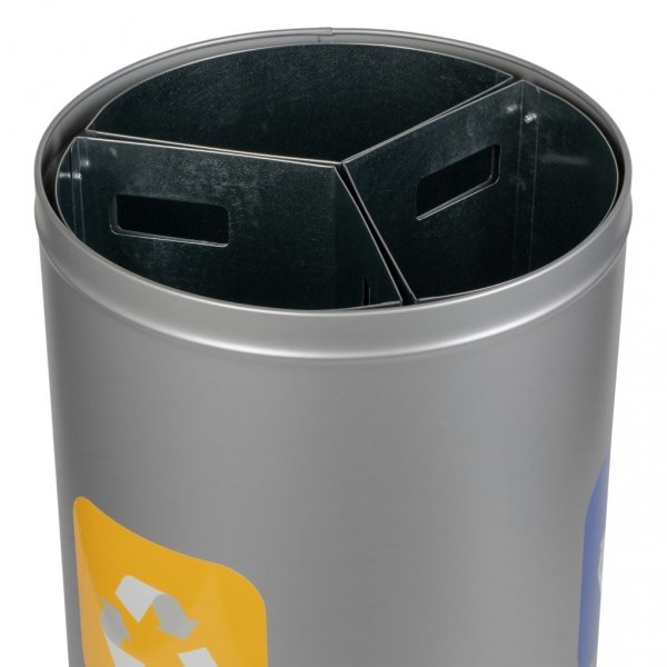 Kosz do segregacji odpadów STREAM BIN TRIO 3x20L szary z wkładami