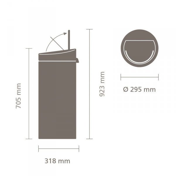 Kosz TOUCH BIN NEW 30L Confident Grey