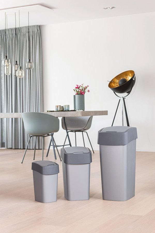 Kosz na śmieci Flip Bin 45L srebrny/grafit
