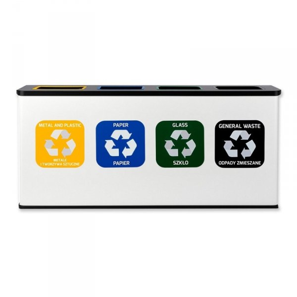 Stacja do segregacji EKO STATION mini 4 strumienie white&amp;black ( 4x12l )