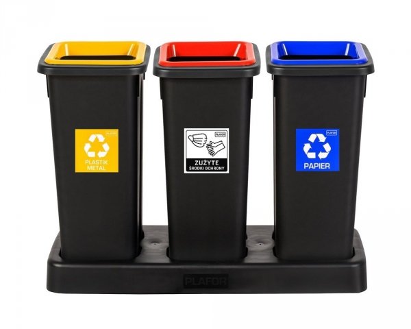 Kosz do segregacji FIT BIN 20L czarny / odpady zmieszane