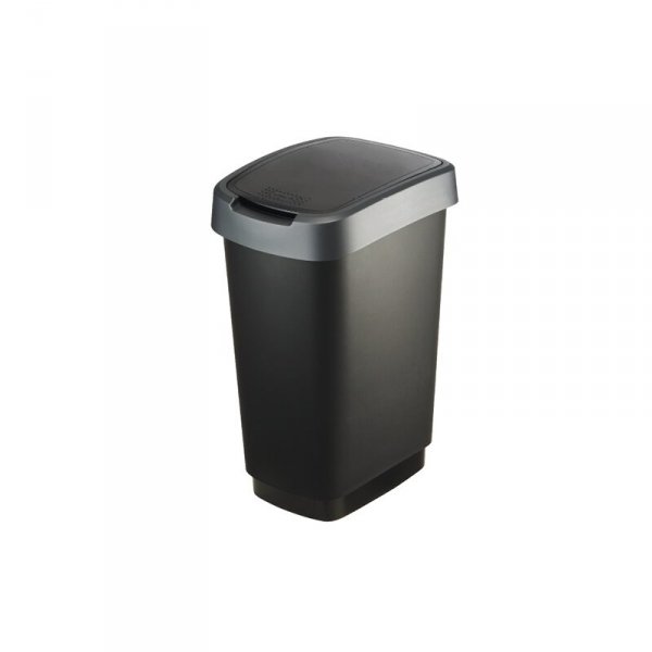 1754408850 - Kosz na śmieci TWIST 25L czarno/srebrny