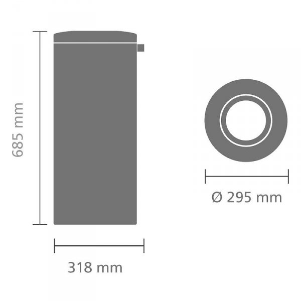 Kosz samogaszący 30L Matt Steel 