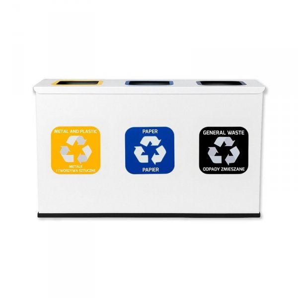 134miniA_A - Stacja do segregacji EKO STATION mini 3 strumienie white&amp;white ( 3x12L )