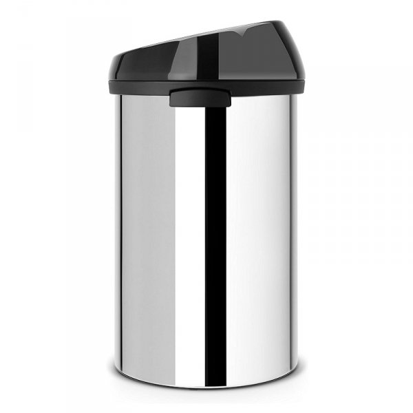 Kosz TOUCH BIN 60L Brilliant Steel / Matt Black