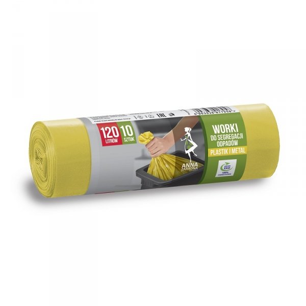 Worki na śmieci Anna Zaradna 120L (10) żółte PLASTIK METAL