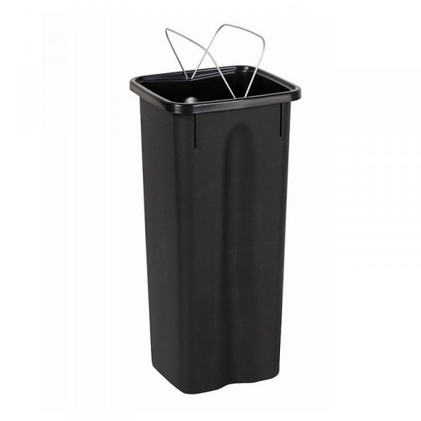 Kosz FLAP BIN 53L czarny / pokrywa żółta / plastik metal 