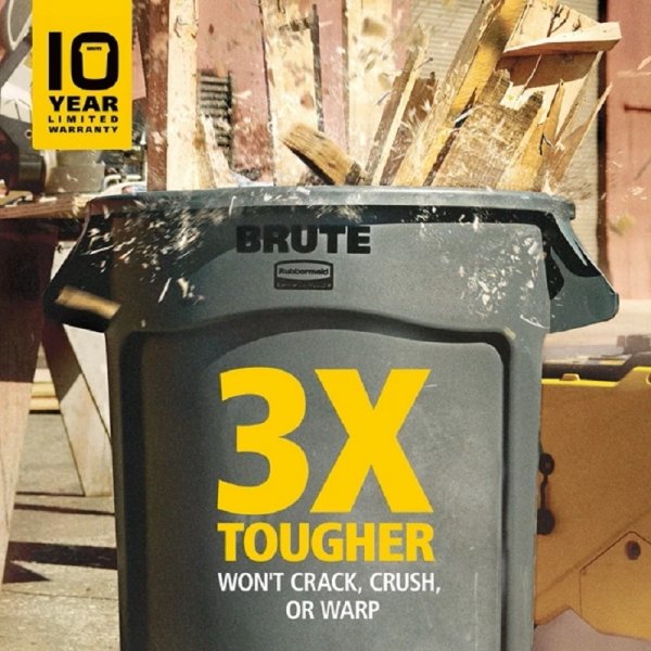 Kontener BRUTE®  37,9L 2610-00 Grey okrągły z kanałami