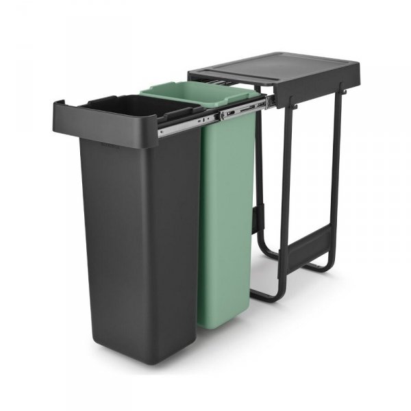 Kosz szafkowy Sort &amp; Go 2x30L Dark Grey &amp; Jade Green