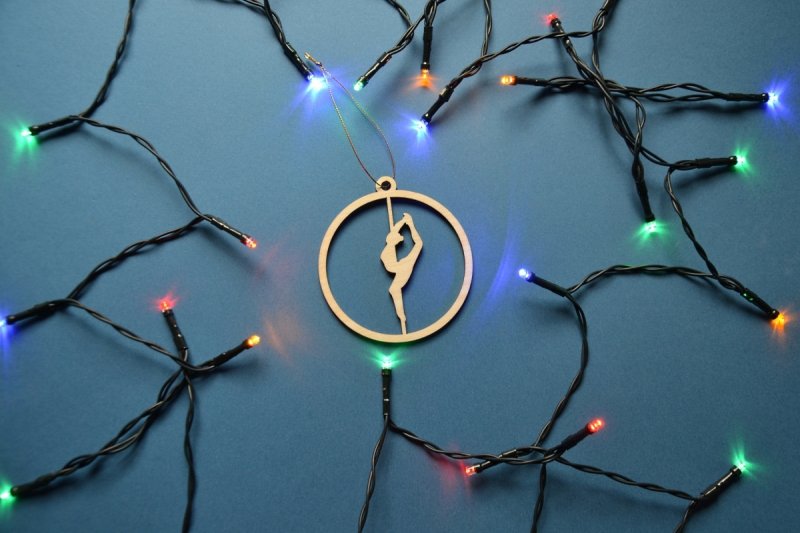 Set of 9 Wooden Pole Dance Christmas Ornaments