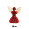 Aniołek papierowy składany 12cm – świąteczna czerwień