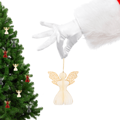 Aniołek papierowy składany 12cm – klasyczna biel