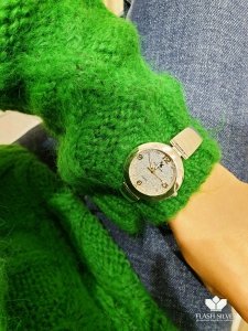 Srebrny zegarek brokatowa tracza kod 918 