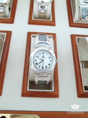 Srebrny zdobiony zegarek kod 910 