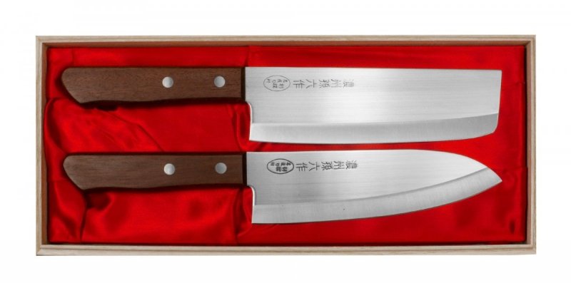Satake Tomoko Zestaw Santoku + Nakiri, uniwersalny Zestaw do krojenia warzyw