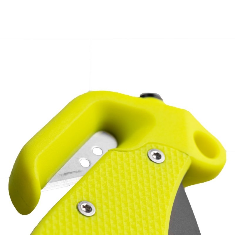 Nóż ratowniczy ESP z półząbkowanym ostrzem żółty