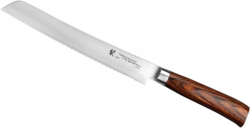 Nóż do chleba Tamahagane San Brown 23 cm VG-5 ząbkowany