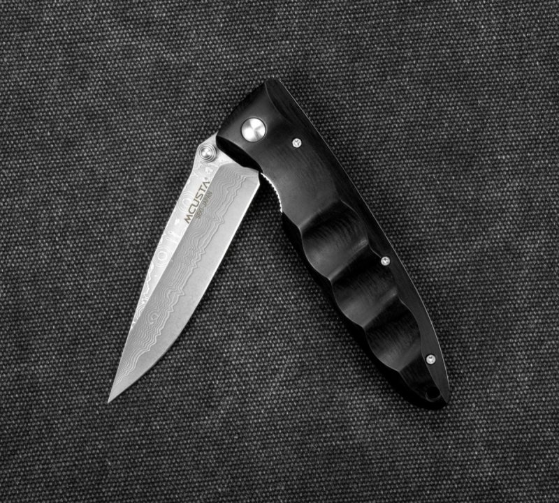 Nóż składany Mcusta Classic Wave Black Pakka Damascus