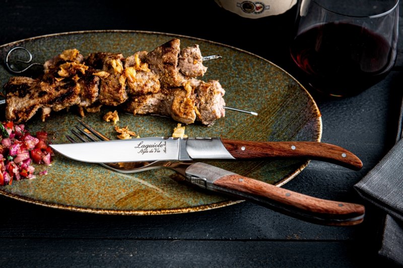 Noże Laguiole do steków Luxury Line drewno pakka  6 szt. Eleganckie pudełko na prezent