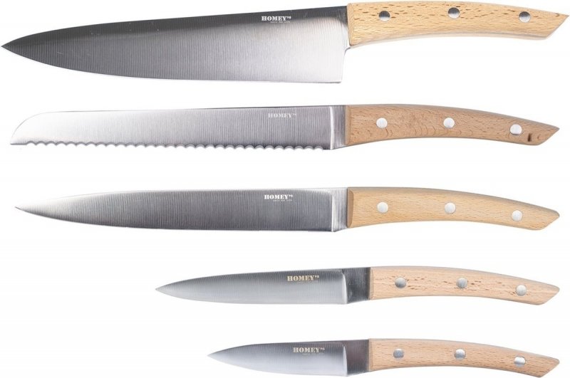 Nóż kuchenny w eleganckim opakowaniu  Homey's Bokträ, 20cm, stal nierdzewna rękojeść buk