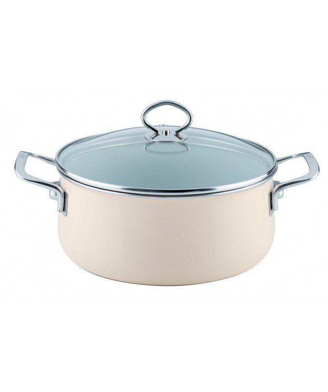 Garnek Niski Z Pokrywą 24 cm Avorio Riess