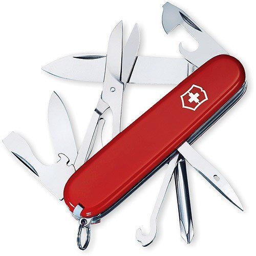 Scyzoryk Victorinox Super Tinker - Z nożyczkami, śrubokrętem, otwieraczem do puszek, korkociąg - Do codziennego użytku - 91 mm - Czerwony
