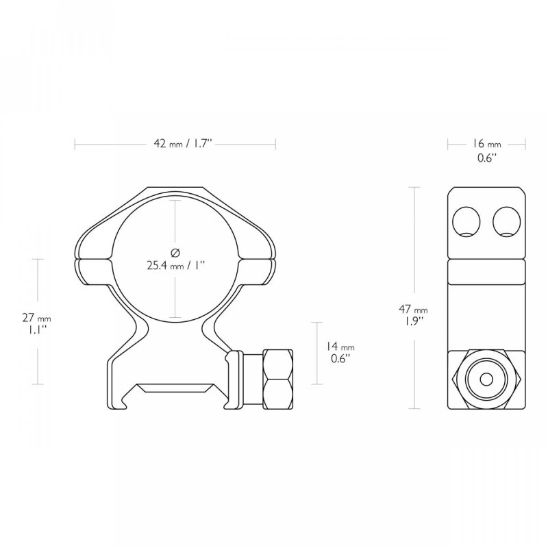 Montaż lunety Hawke Precision Steel wysoki 1" Weaver
