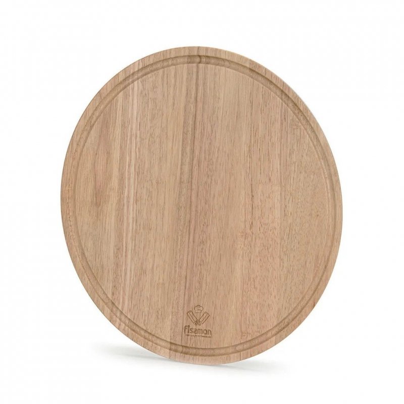 Deska do krojenia Fissman okrągła 35cm, drewno kauczukowe, antybakteryjna