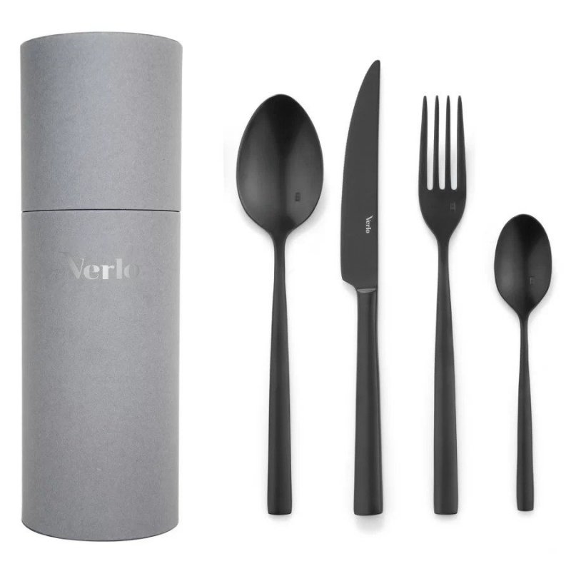 Zestaw sztućców VERLO SU BLACK 24 el., stal 18/10, PVD, matowy