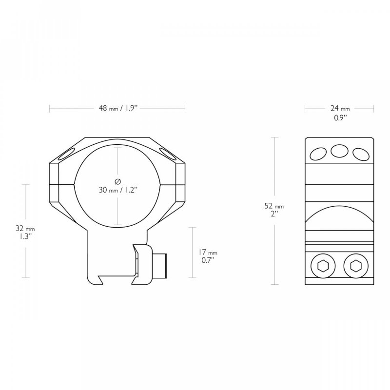 Montaż lunety Hawke Tactical wysoki 30 mm Dovetail