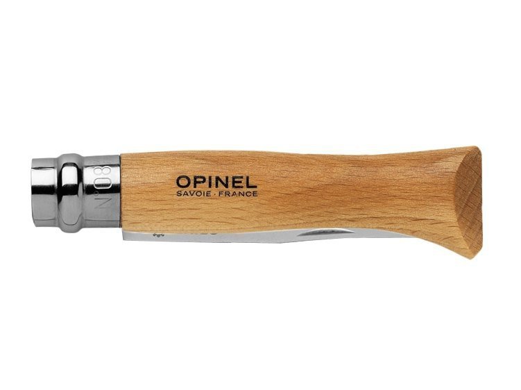 Nóż składany Opinel 8 INOX - Lekki, blokowane ostrze, stal nierdzewna, do outdooru i survivalu - 8,3 cm - Model 093-011