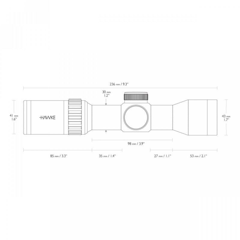 Luneta celownicza do kuszy Hawke XB30 Compact Crossbow 1.5-6x36 IR