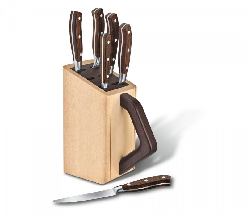 Elegancki 6-elementowy zestaw noży w bloku Victorinox Grand Maître 7.7240.6