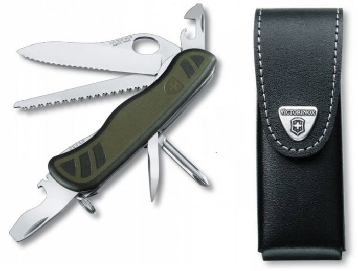 Nóż Victorinox 0.8461.MWCH - Blokowane ząbkowane ostrze, otwieracz do puszek, śrubokręty, do kempingu i survivalu, z etui - 6 mm