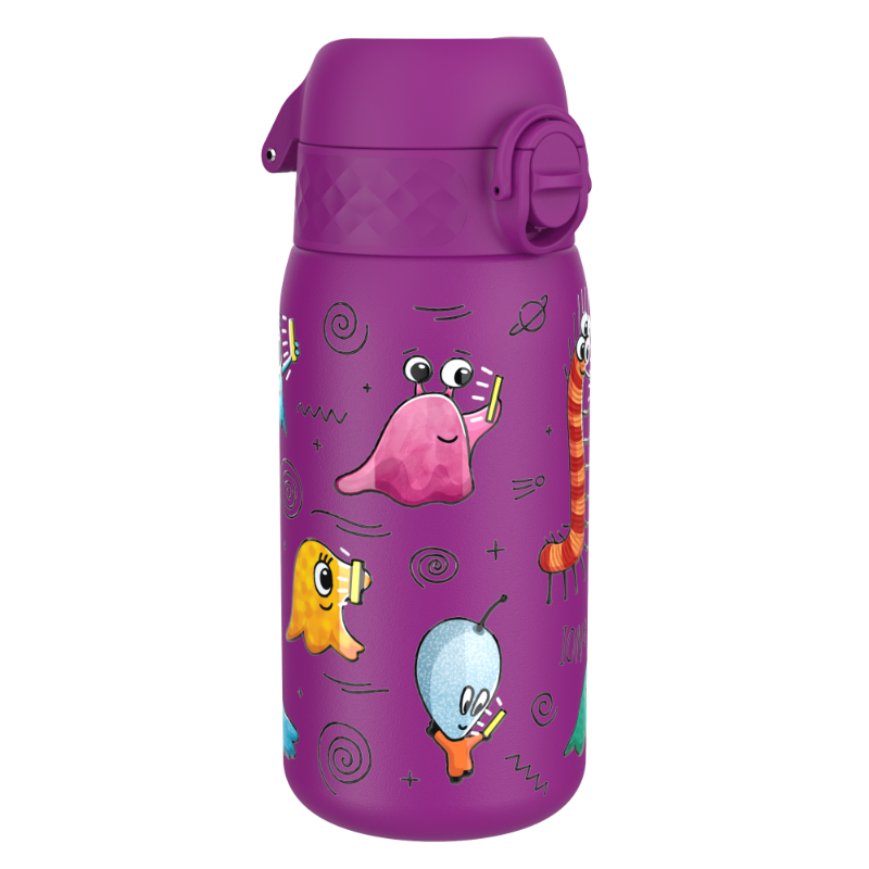 Butelka stalowa Ion8 Aliens 400ml, lekka, szczelna, z ustnikiem