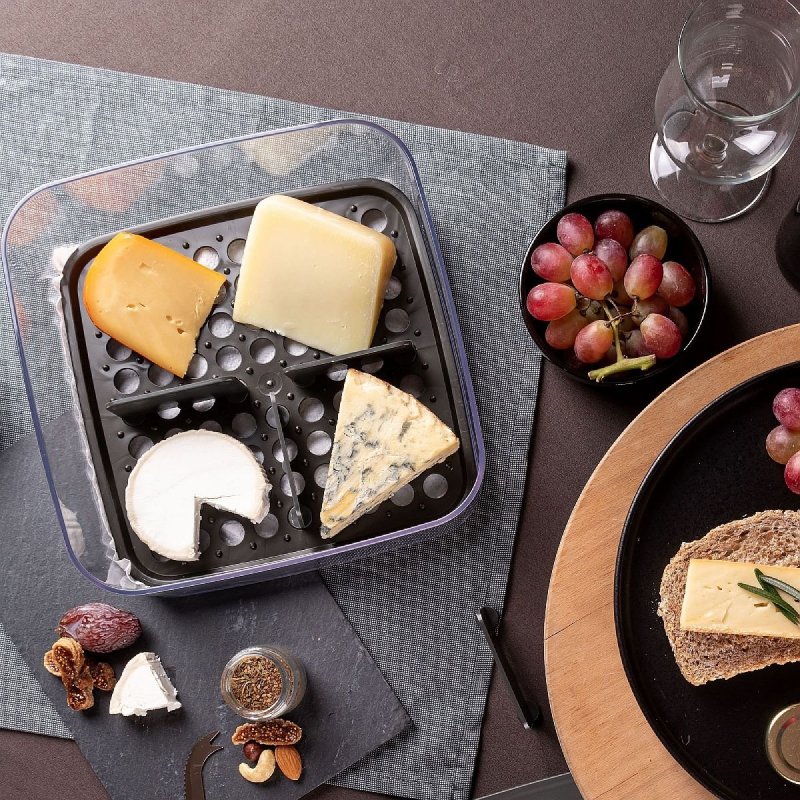 Pojemnik na sery Amuse z przegródkami - do lodówki, BPA free, zmywarka